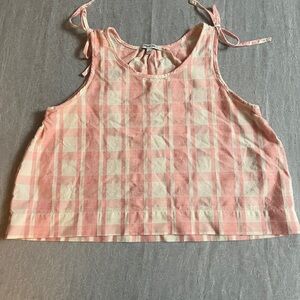 Madewell Pink Plaid Sleeveless Top size small